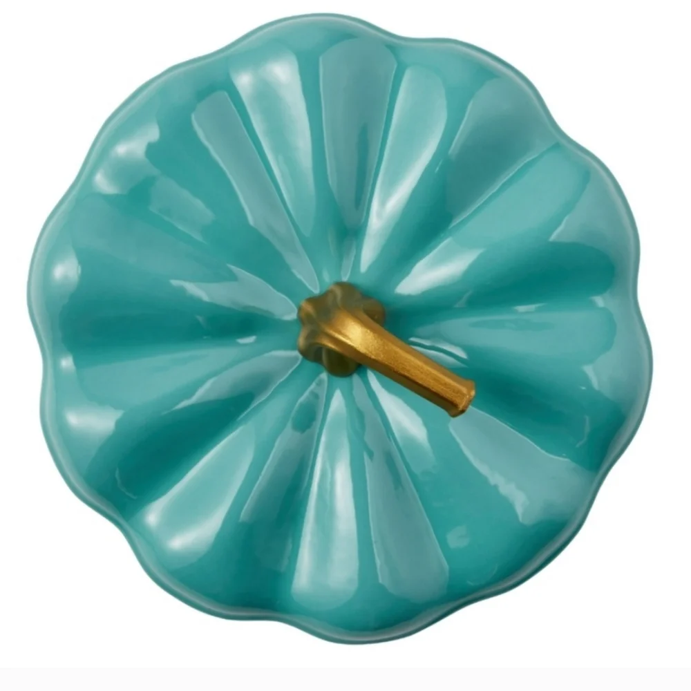 ❤️ New Teal 3.5 Qt Pumpkin Dutch Oven by The Pioneer Woman - Picture 6 of 7